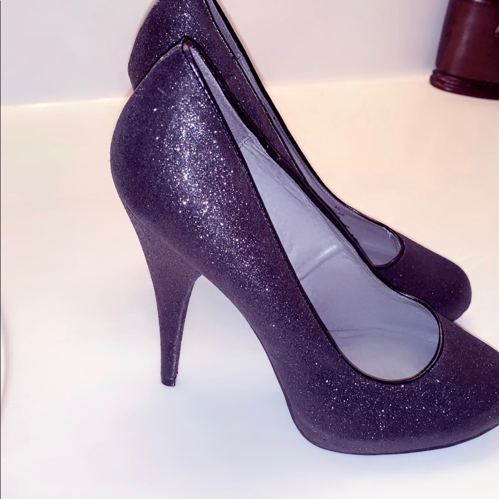 Black Glitter Party Heel Stilettos Size 8.5